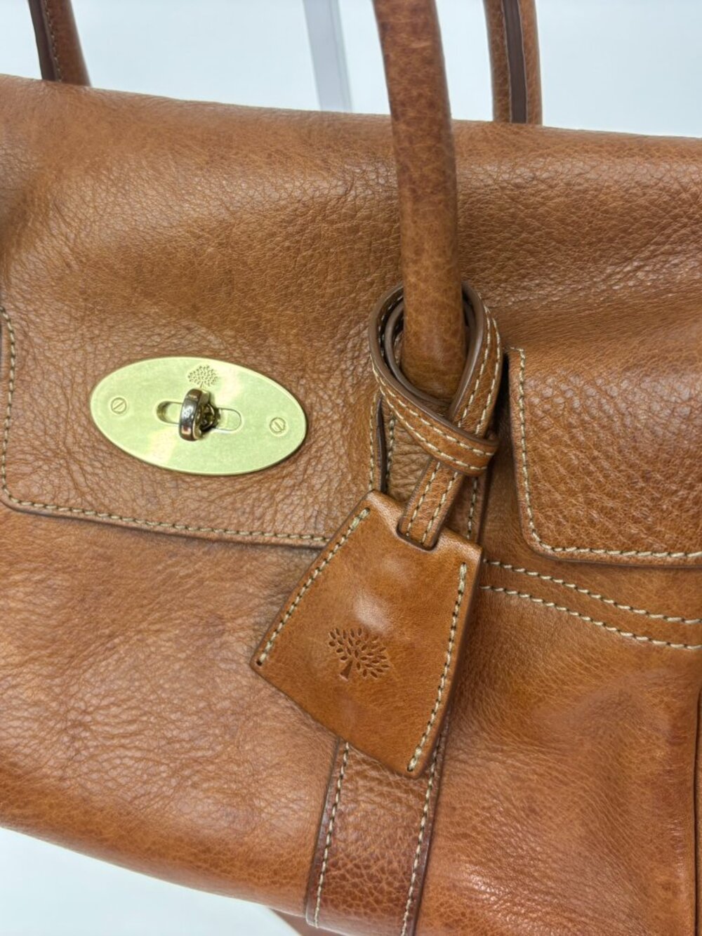 🔥 AUTHENTIC Mulberry Small Bayswater Satchel in Oak Leather 🔥 - Picture 3 of 8